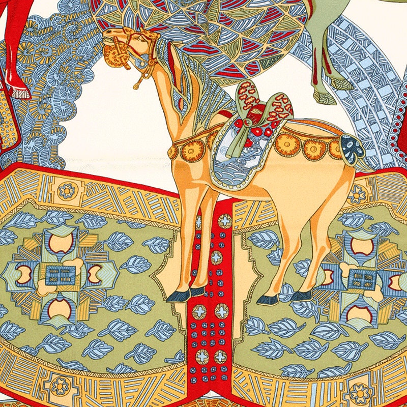 Hermes Scarf "Art des Steppes" by Annie Faivre 90cm Silk