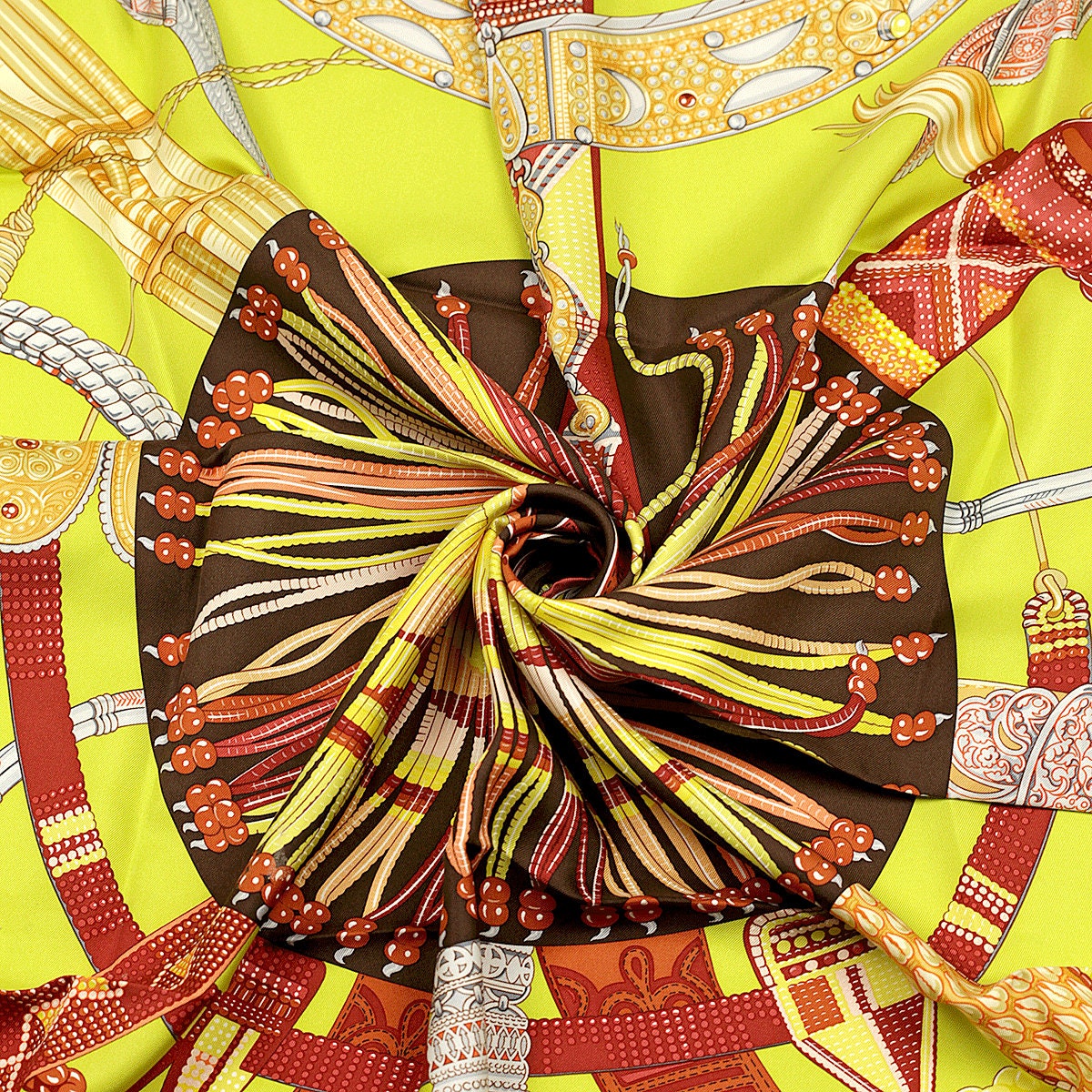 Hermes Scarf "Ceintures et Liens" by Laurence Bourthoumieux 90cm Silk | Carre Foulard
