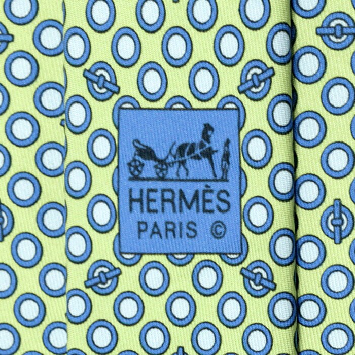 Hermes Men's Silk Tie Geometric Pattern 5250