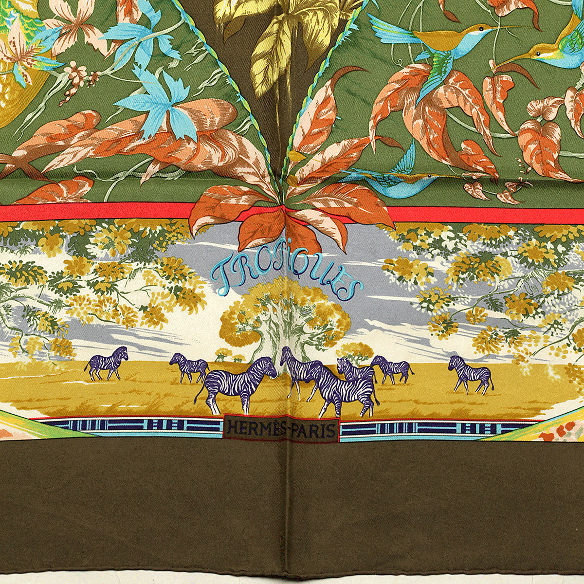 Hermes Scarf "Tropiques" by Laurence Bourthoumieux 90cm Silk | Carre Foulard