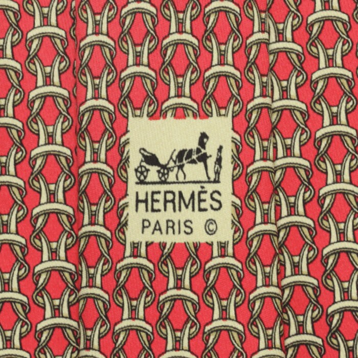 Hermes Men's Silk Tie Equestrian Geometric Pattern 7885 | Necktie Cravate