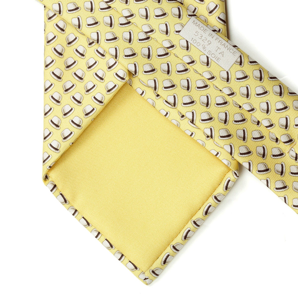 Hermes Men's Silk Tie Derby Hats Pattern 5329