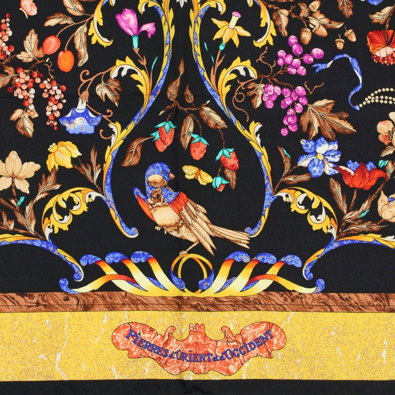 Hermes Scarf "Pierres d'Orient et d'Occident" by Zoe Pauwels 90cm Silk