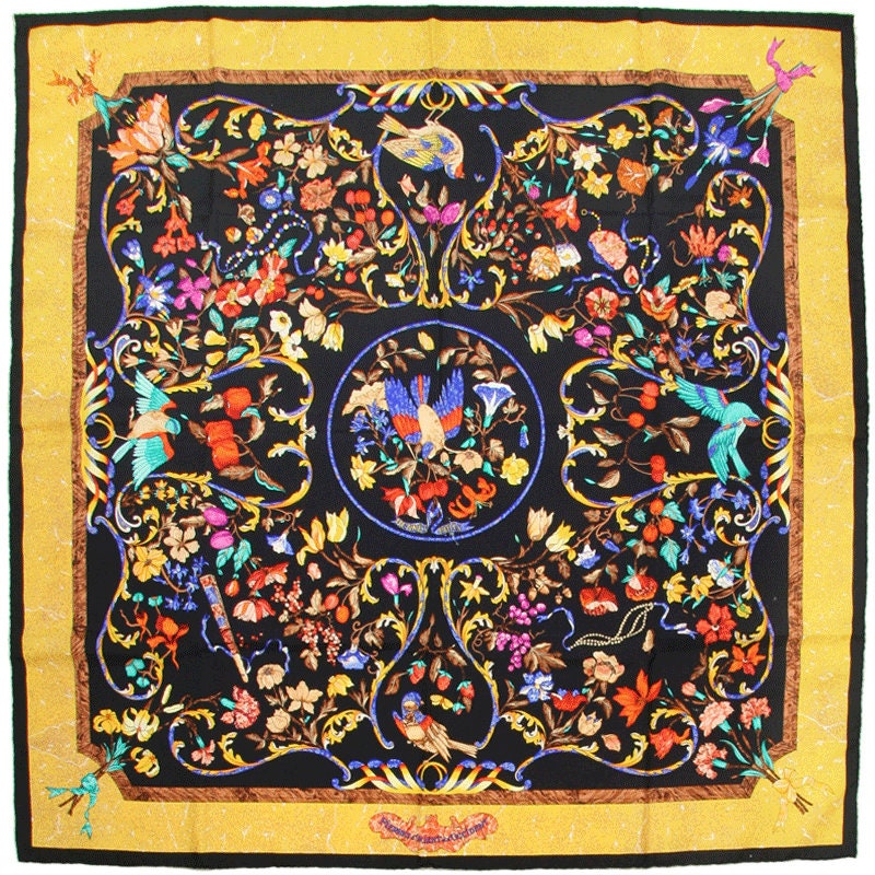 Hermes Scarf "Pierres d'Orient et d'Occident" by Zoe Pauwels 90cm Silk