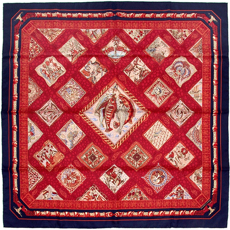 Hermes Scarf "Mare Nostrum" by Annie Faivre 90cm Silk