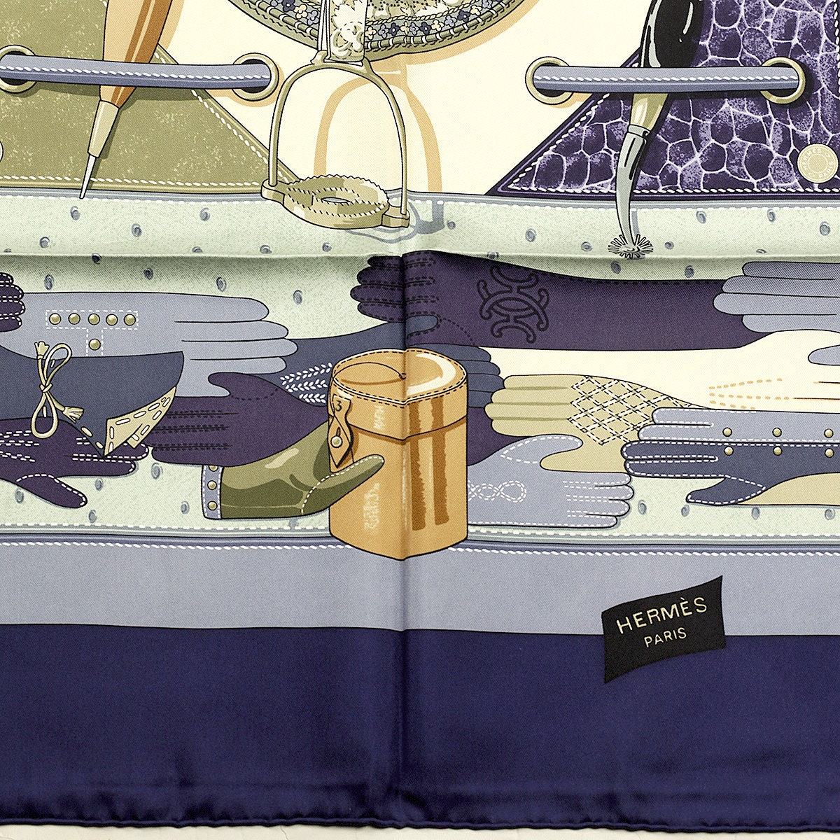 Hermes Scarf "Tout Cuir" by Caty Latham 90cm Silk | Foulard Carre