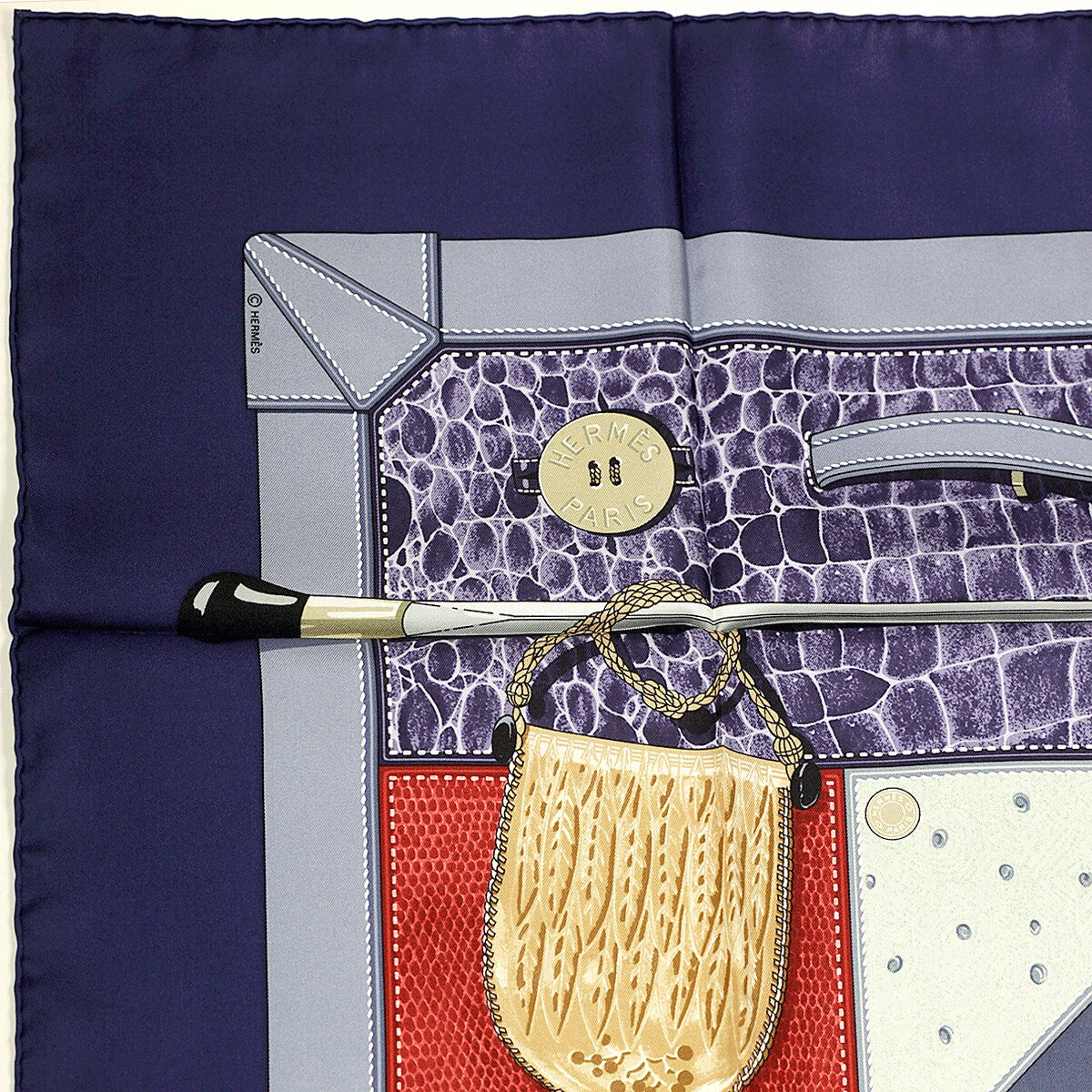 Hermes Scarf "Tout Cuir" by Caty Latham 90cm Silk | Foulard Carre