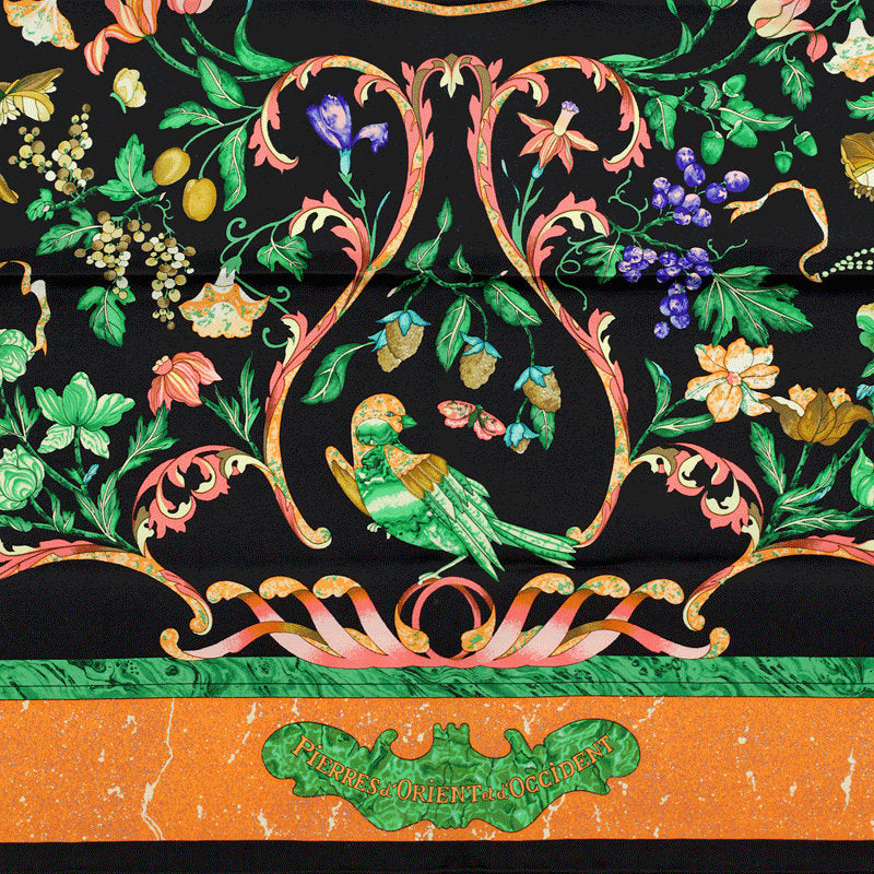 Hermes Scarf "Pierres d'Orient et d'Occident" by Zoe Pauwels Vintage 90cm Silk
