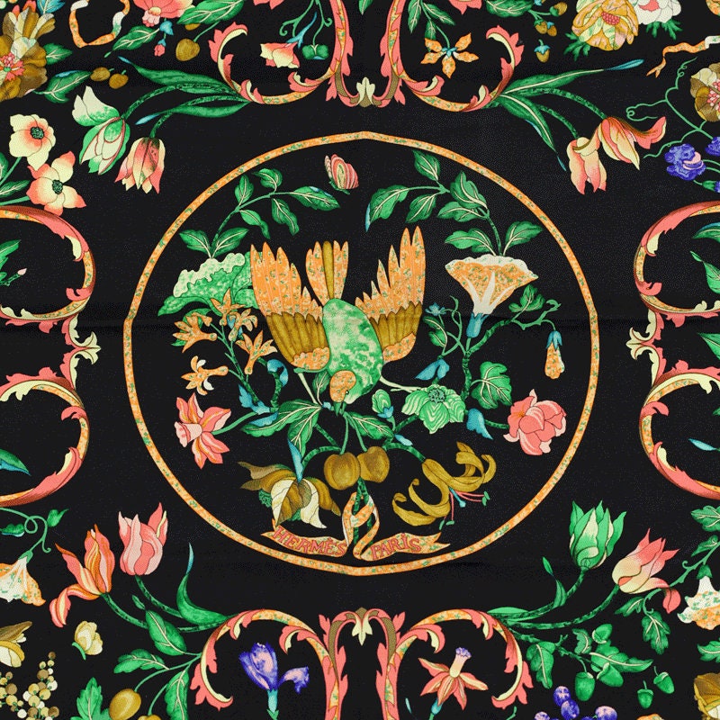 Hermes Scarf "Pierres d'Orient et d'Occident" by Zoe Pauwels Vintage 90cm Silk
