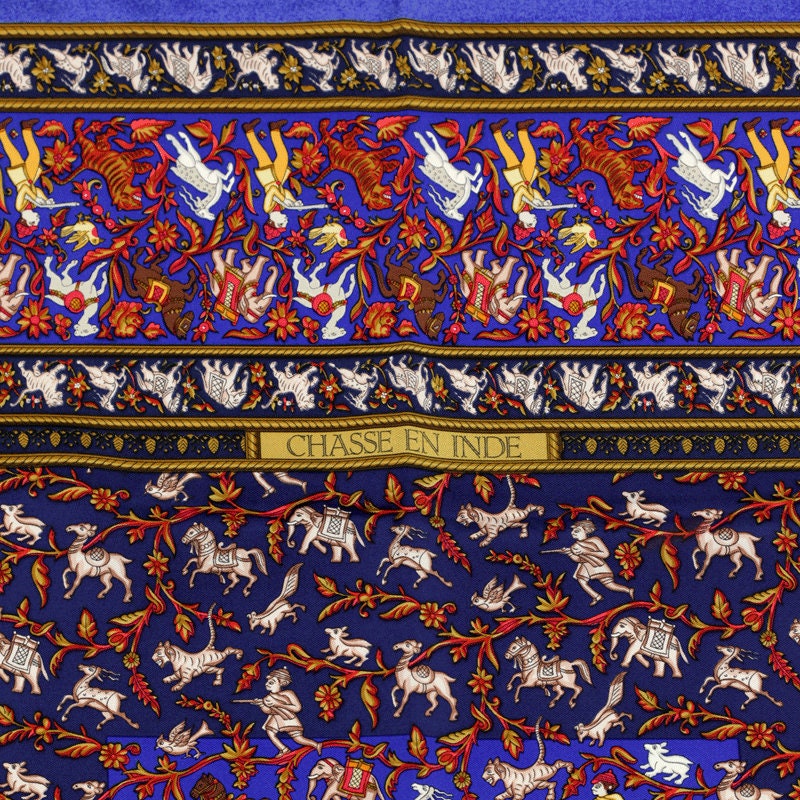 Hermes Scarf "Chasse en Inde" by Michel Duchene 90cm Silk | Carre Foulard