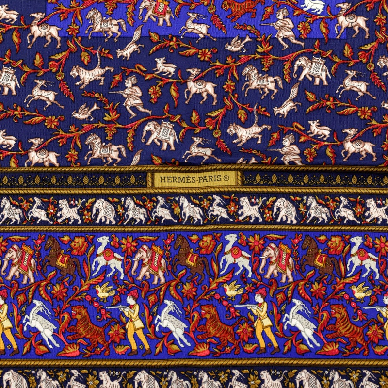 Hermes Scarf "Chasse en Inde" by Michel Duchene 90cm Silk | Carre Foulard