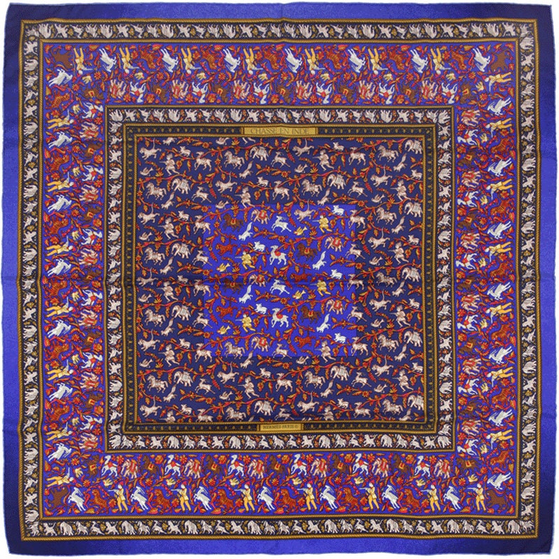 Hermes Scarf "Chasse en Inde" by Michel Duchene 90cm Silk | Carre Foulard