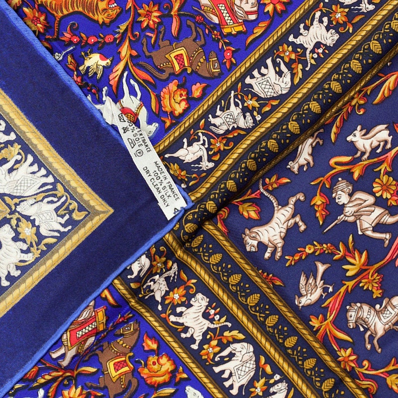 Hermes Scarf "Chasse en Inde" by Michel Duchene 90cm Silk | Carre Foulard