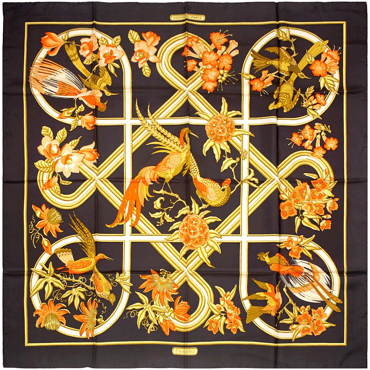 Hermes Scarf "Caraibes" by Christiane Vauzelles 90cm Silk | Foulard Carre