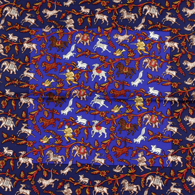 Hermes Scarf "Chasse en Inde" by Michel Duchene 90cm Silk | Carre Foulard