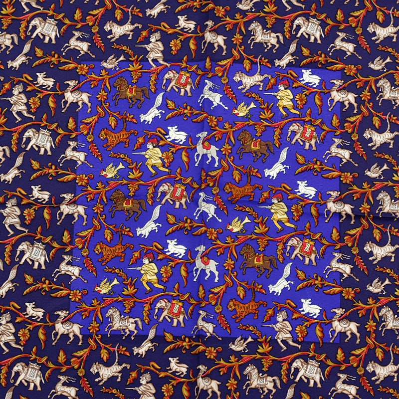 Hermes Scarf "Chasse en Inde" by Michel Duchene 90cm Silk | Carre Foulard