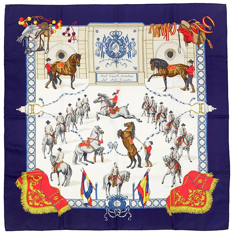 Hermes Scarf "Real Escuela Andaluza" by Hubert de Watrigant 90cm Silk | Carre Foulard