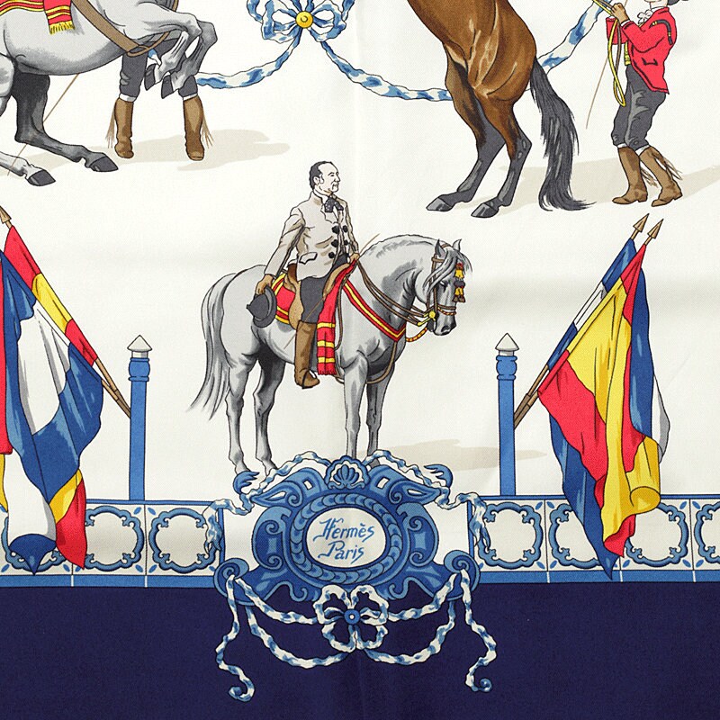 Hermes Scarf "Real Escuela Andaluza" by Hubert de Watrigant 90cm Silk