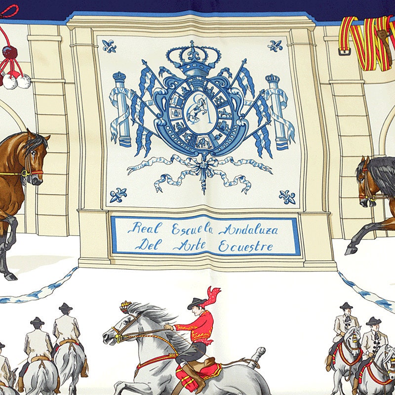 Hermes Scarf "Real Escuela Andaluza" by Hubert de Watrigant 90cm Silk