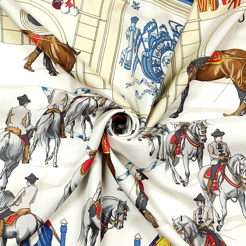 Hermes Scarf "Real Escuela Andaluza" by Hubert de Watrigant 90cm Silk
