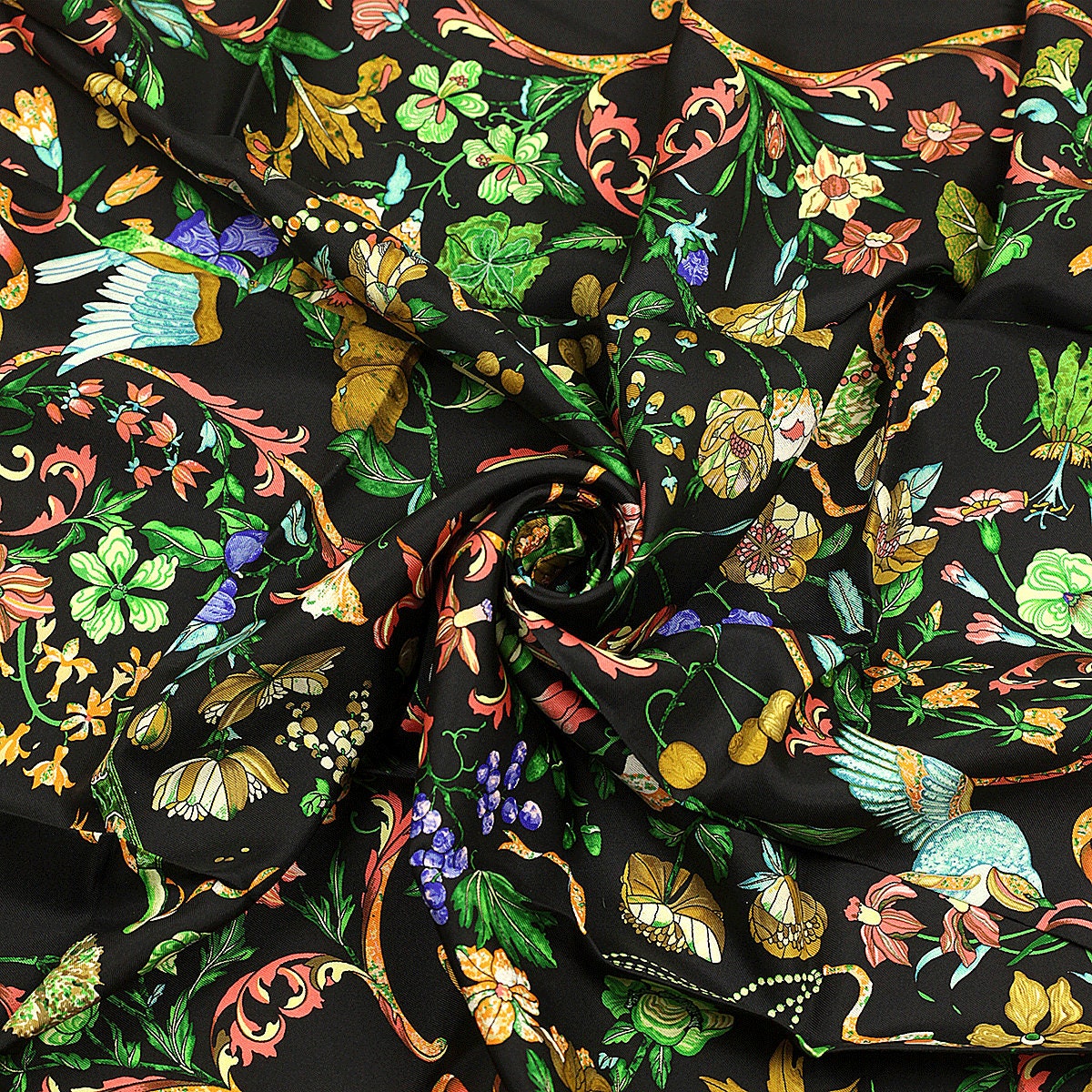 Hermes Scarf "Pierres d'Orient et d'Occident" by Zoe Pauwels Vintage 90cm Silk