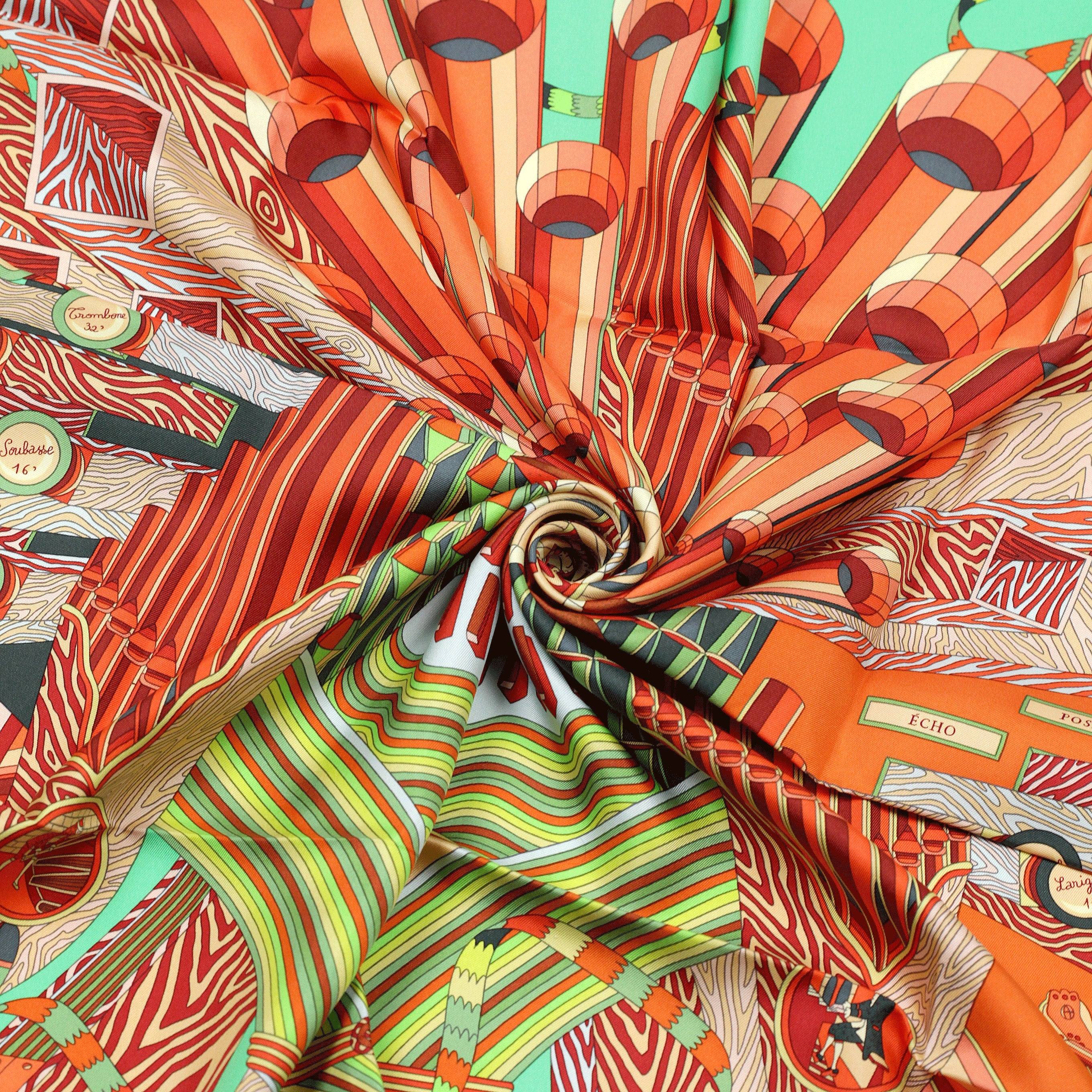 Hermes Scarf "Point d'Orgue" by Pierre Marie 90cm Silk | Carre Foulard