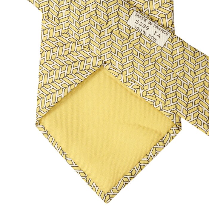 Hermes Men's Silk Tie H Geometric Pattern 5289