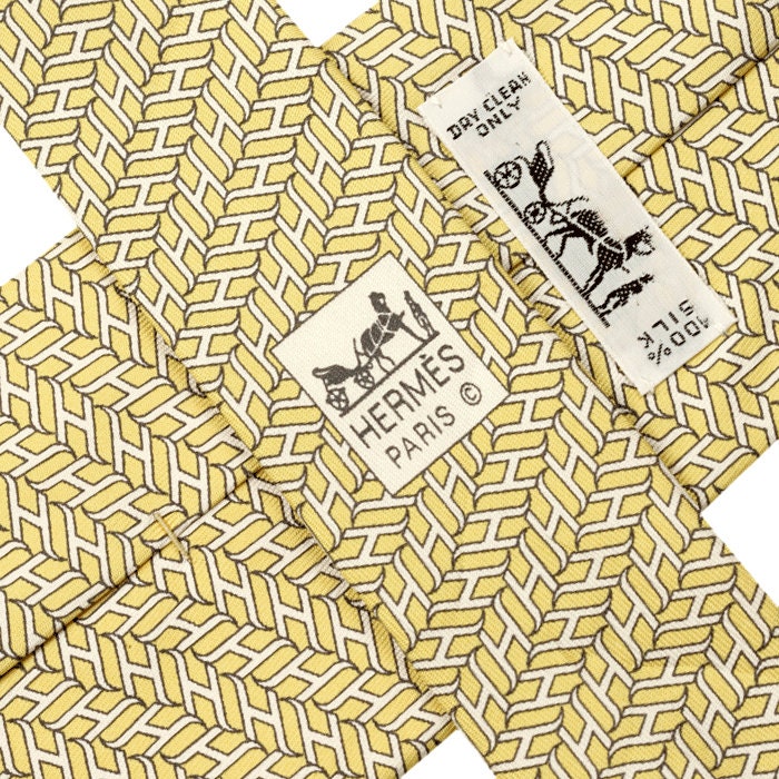 Hermes Men's Silk Tie H Geometric Pattern 5289