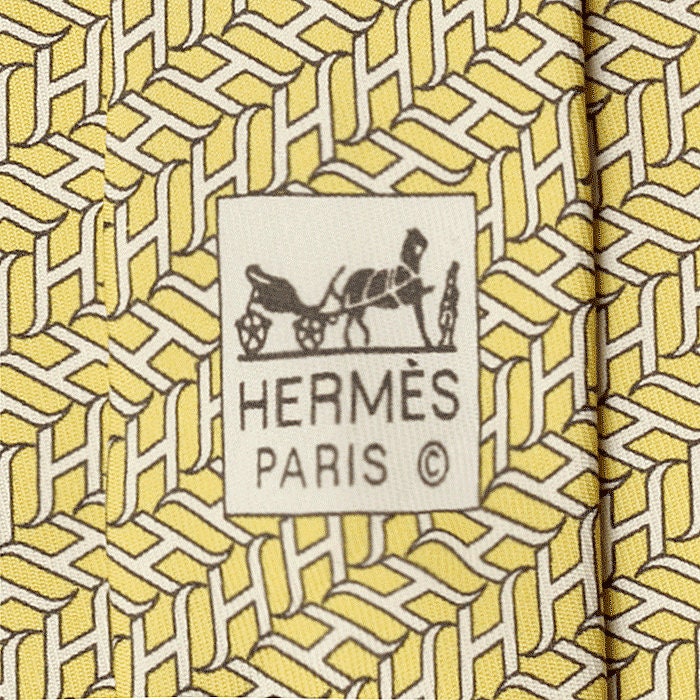 Hermes Men's Silk Tie H Geometric Pattern 5289