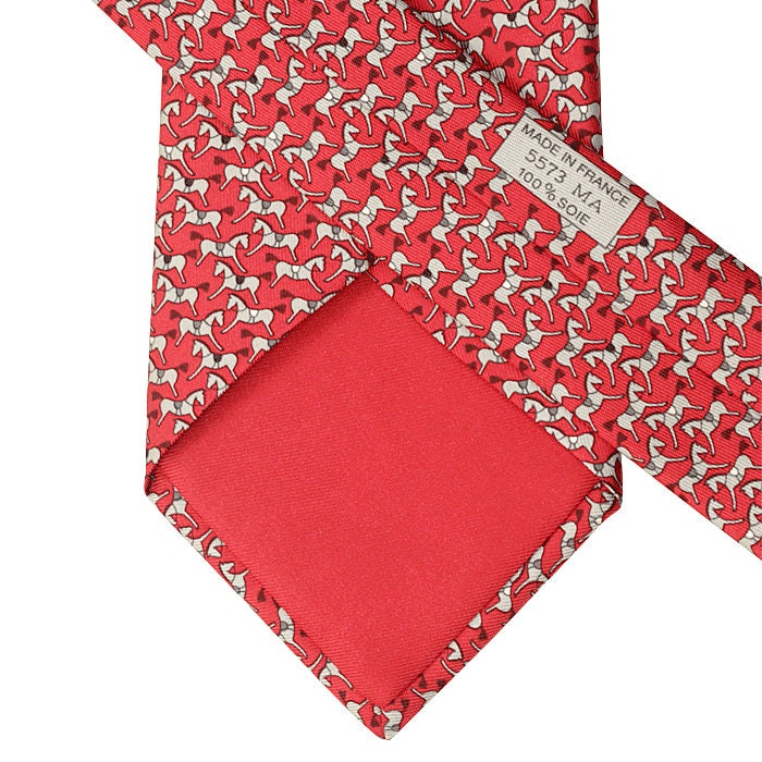 Hermes Men's Silk Tie Whimsical Toy Horses Pattern 5573 | Necktie Cravate