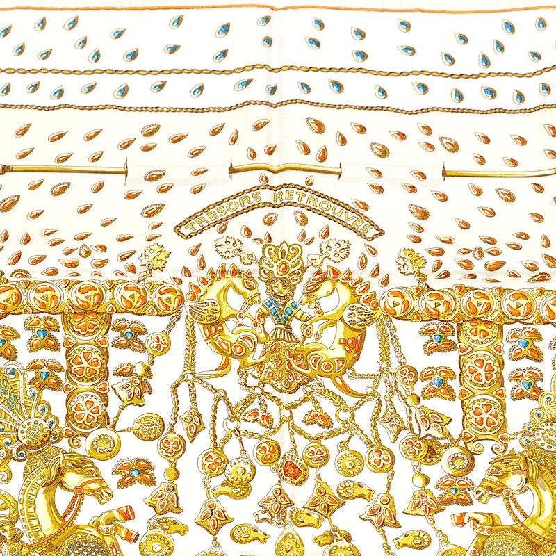 Hermes Scarf "Tresors Retrouves" by Annie Faivre 90cm Silk | Carre Foulard