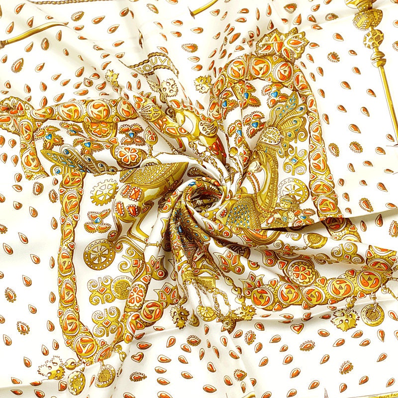 Hermes Scarf "Tresors Retrouves" by Annie Faivre 90cm Silk | Carre Foulard