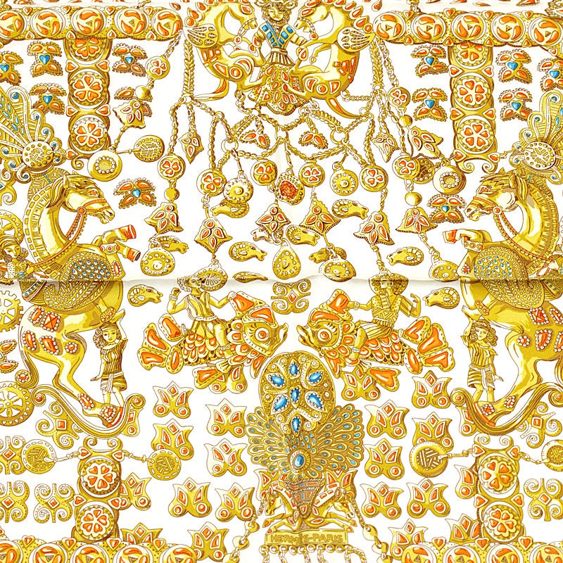 Hermes Scarf "Tresors Retrouves" by Annie Faivre 90cm Silk | Carre Foulard