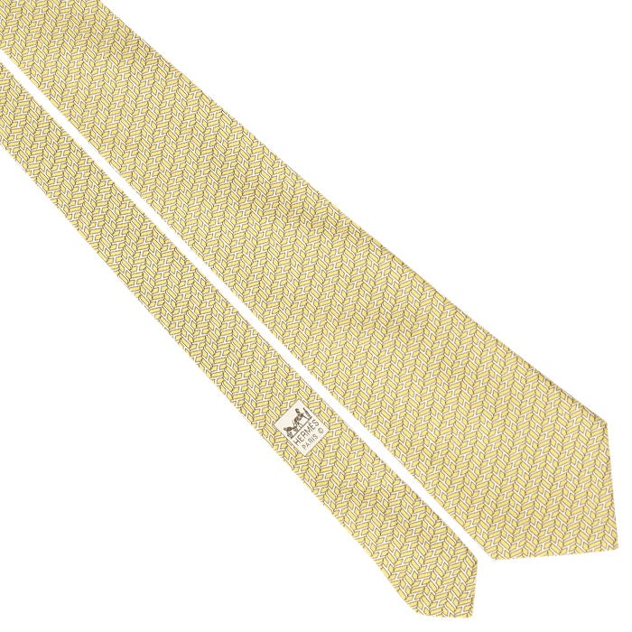 Hermes Men's Silk Tie H Geometric Pattern 5289