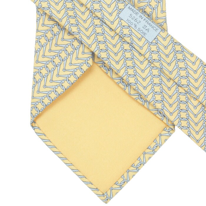 Hermes Men's Silk Tie Equestrian Geometric Pattern 5262 | Necktie Cravate