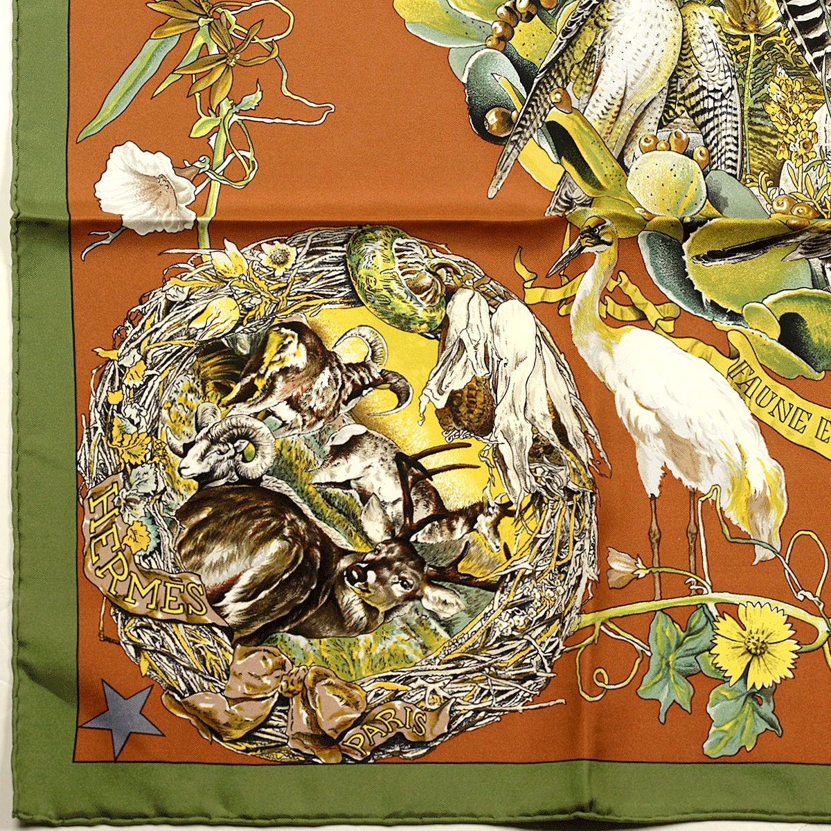 Hermes Scarf "Faune et Flora du Texas" by Kermit Oliver 90cm Silk | GRAIL Carre Foulard