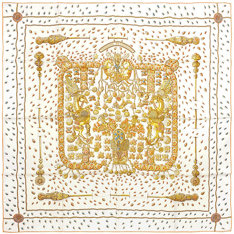 Hermes Scarf "Tresors Retrouves" by Annie Faivre 90cm Silk | Carre Foulard