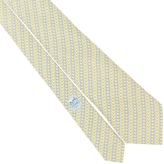Hermes Men's Silk Tie Equestrian Geometric Pattern 5262 | Necktie Cravate