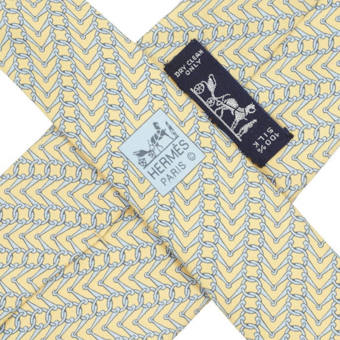 Hermes Men's Silk Tie Equestrian Geometric Pattern 5262 | Necktie Cravate