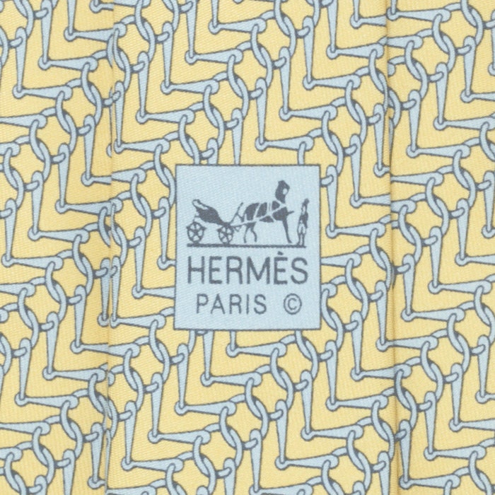 Hermes Men's Silk Tie Equestrian Geometric Pattern 5262 | Necktie Cravate