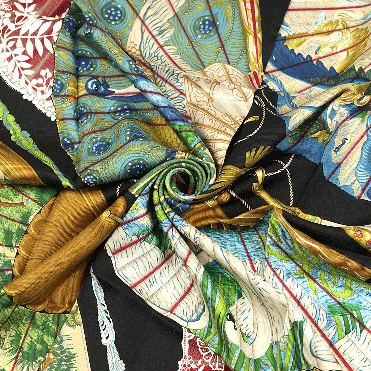 Hermes Scarf "Brise de Charme" by Julia Abadie 90cm Silk