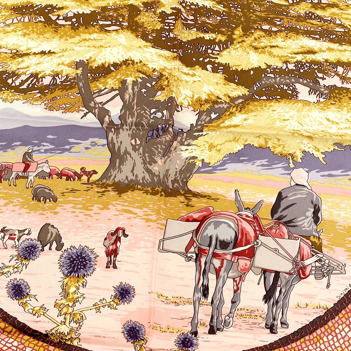 Hermes Scarf "Sous le Cedre" by Dimitri Rybaltchenko 90cm Silk | Carre Foulard