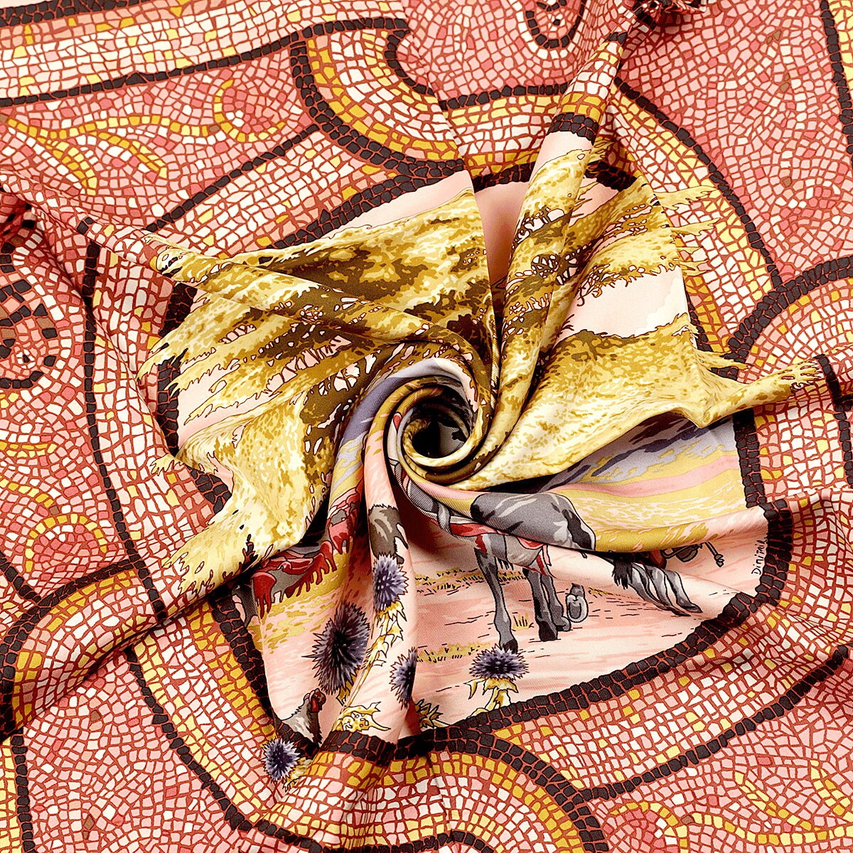 Hermes Scarf "Sous le Cedre" by Dimitri Rybaltchenko 90cm Silk | Carre Foulard