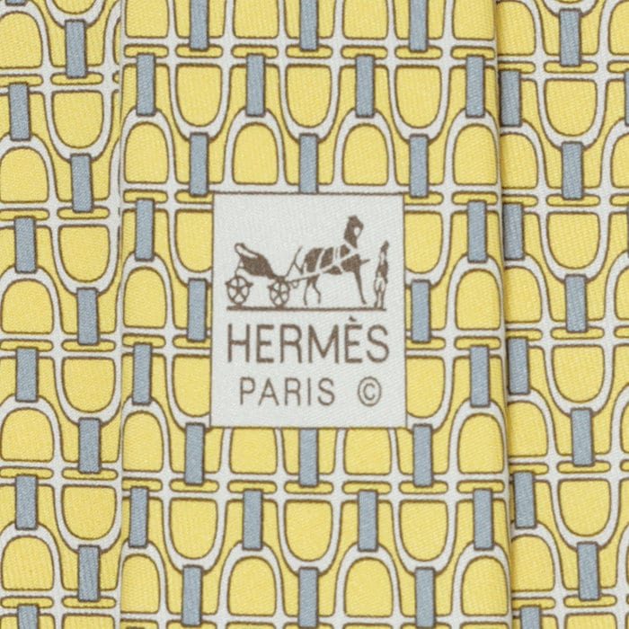 Hermes Men's Silk Tie Geometric Pattern 5362