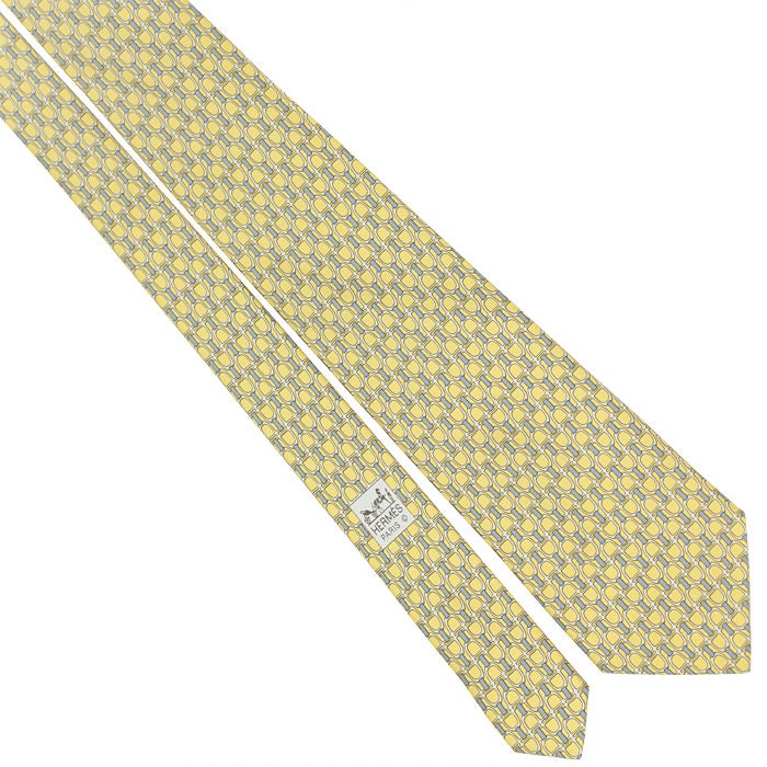 Hermes Men's Silk Tie Geometric Pattern 5362