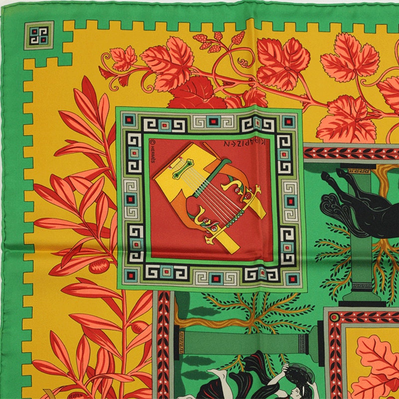 Hermes Scarf "Musique des Dieux" by Claudia Stuhlhofer Mayr Vintage 90cm Silk | Carre