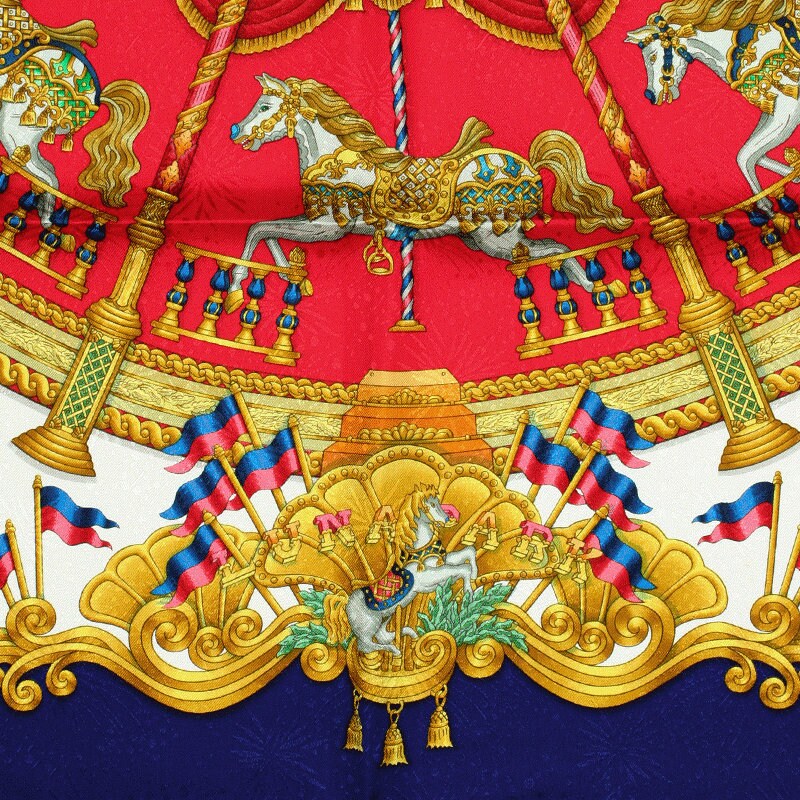 Hermes Scarf "Luna Park" by Joachim Metz 90cm Silk Jacquard