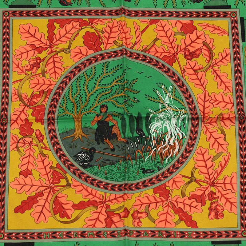 Hermes Scarf "Musique des Dieux" by Claudia Stuhlhofer Mayr Vintage 90cm Silk | Carre
