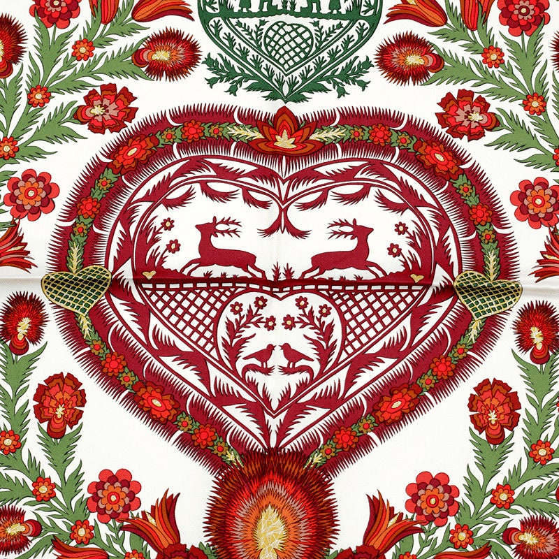 Hermes Scarf "Decoupages" by Anne Rosat 90cm Silk