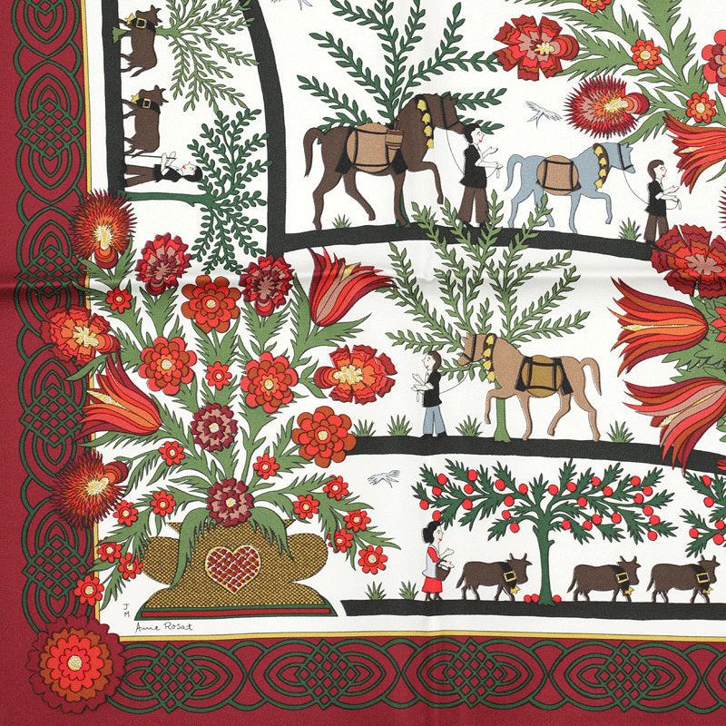 Hermes Scarf "Decoupages" by Anne Rosat 90cm Silk